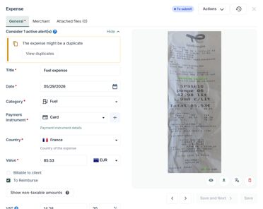 detect duplicate expenses