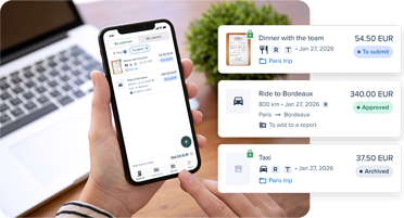 Mobile app showing expenses