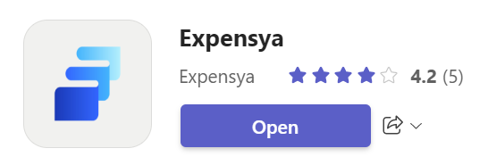 Microsoft Teams Expensya app dialog