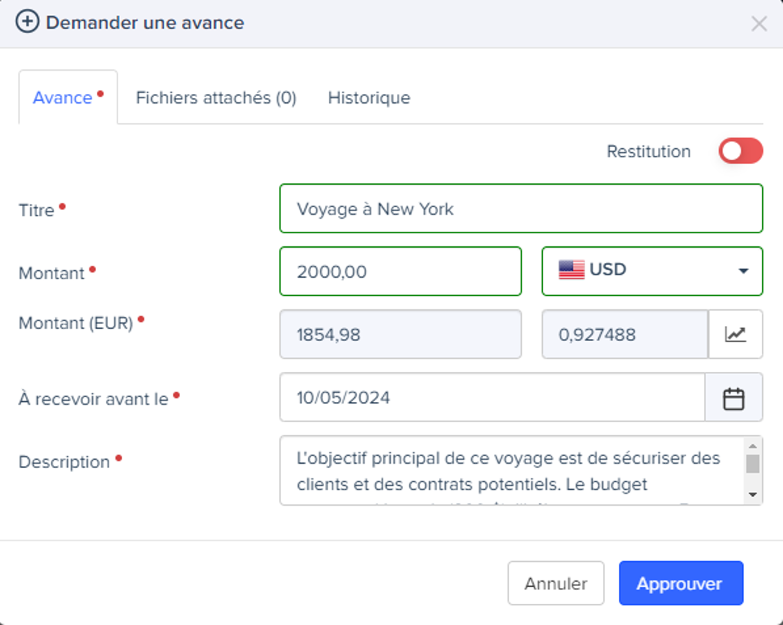 request an advance screen