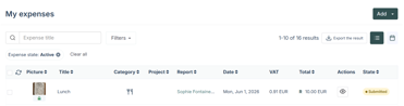 Employee view of report