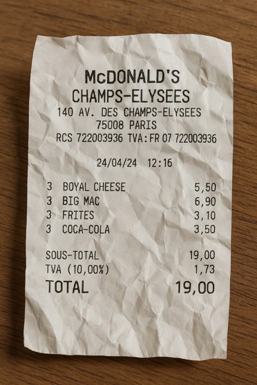 AI generated receipt