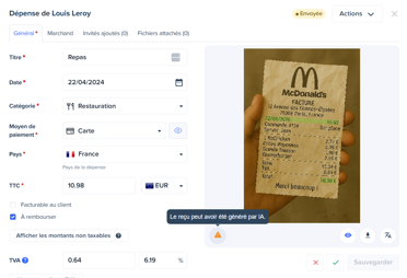 Manager view of employee expense