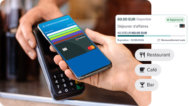 carte de paiement dans un portefeuille numérique