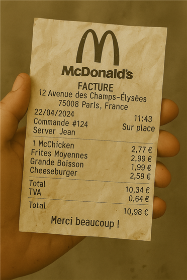 Reçu généré par l'IA