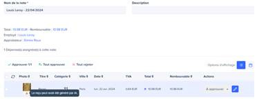 Manager view of employee reports